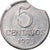 Moneda, Brasil, 5 Centavos, 1975, error double clip, EBC, Acero inoxidable