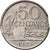 Munten, Brazilië, 50 Centavos, 1975, error clipped planchet, ZF+, Stainless