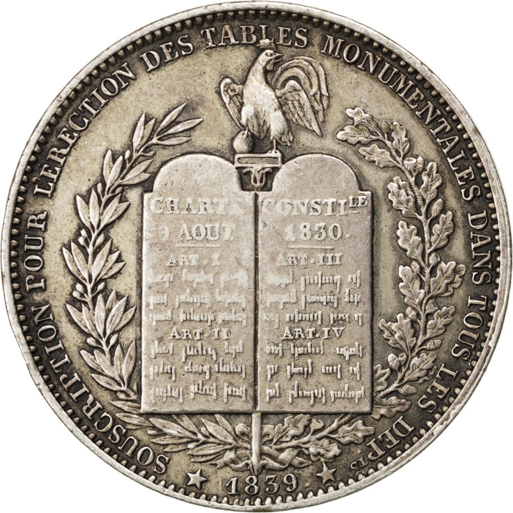 FRANCE, 1 Décime, 1839, VF(30-35), Brass, 15.22