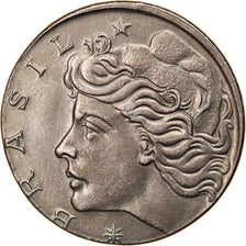 Moneda, Brasil, 50 Centavos, 1975, planchet error, MBC+, Acero inoxidable