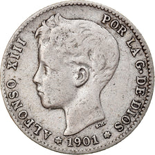 Münze, Spanien, Alfonso XIII, Peseta, 1901, Madrid, S+, Silber, KM:706