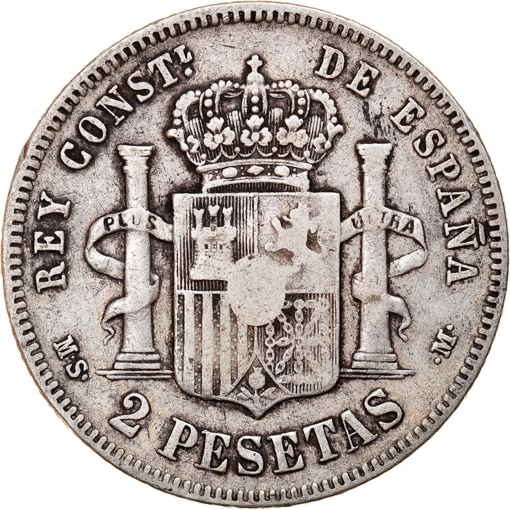 Monnaie, Espagne, Alfonso XII, 2 Pesetas, 1882, Madrid, TB+, Argent, KM:678.2