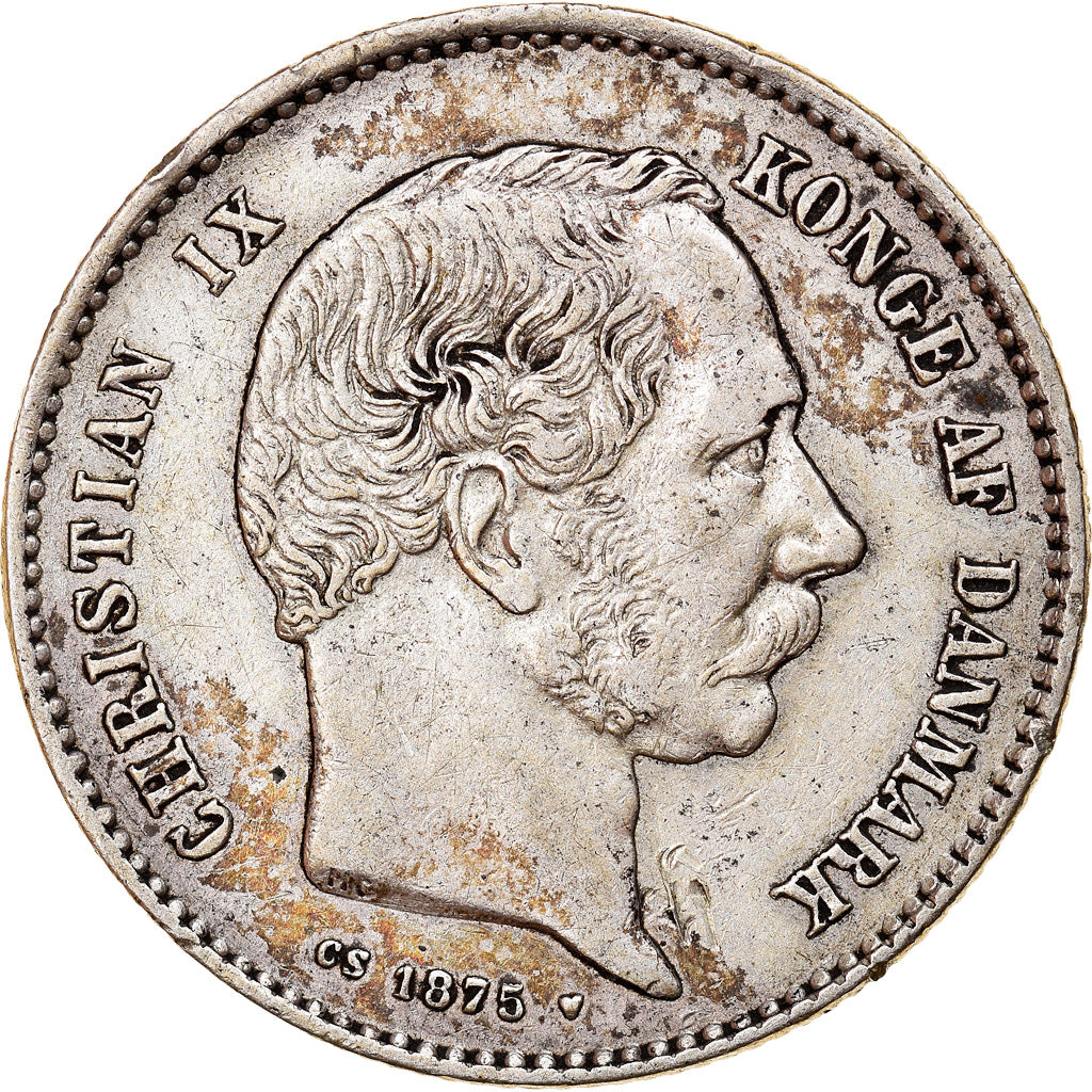 Moneta, Danimarca, Christian IX, Krone, 1875, Copenhagen, BB, Argento, KM:797.1