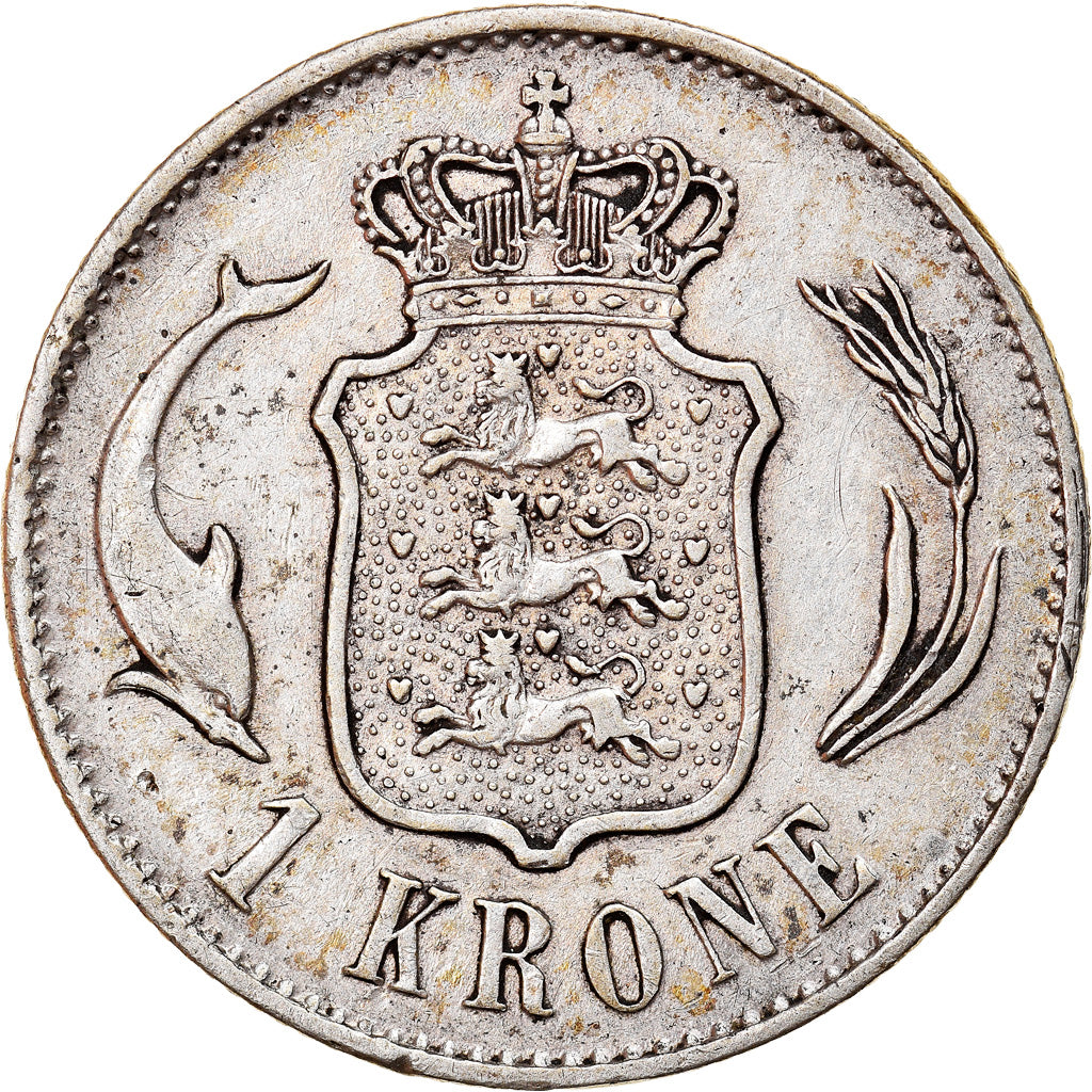 Moneta, Danimarca, Christian IX, Krone, 1875, Copenhagen, BB, Argento, KM:797.1