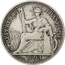 Coin, French Indochina, 10 Cents, 1893, Paris, EF(40-45), Silver, KM:2