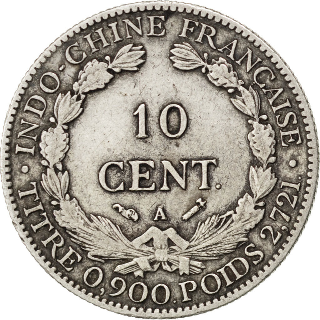 Coin, French Indochina, 10 Cents, 1893, Paris, EF(40-45), Silver, KM:2