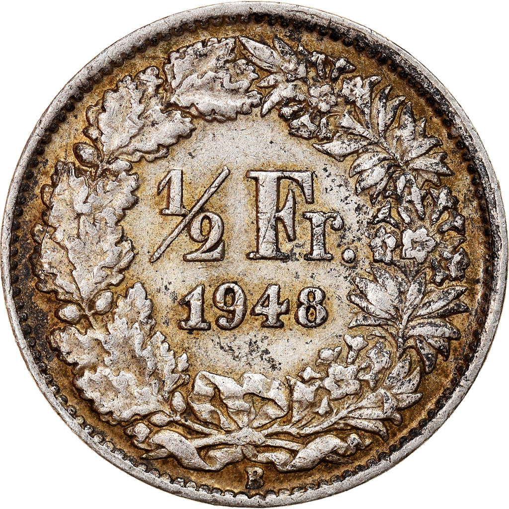 Monnaie, Suisse, 1/2 Franc, 1948, Bern, TTB, Argent, KM:23
