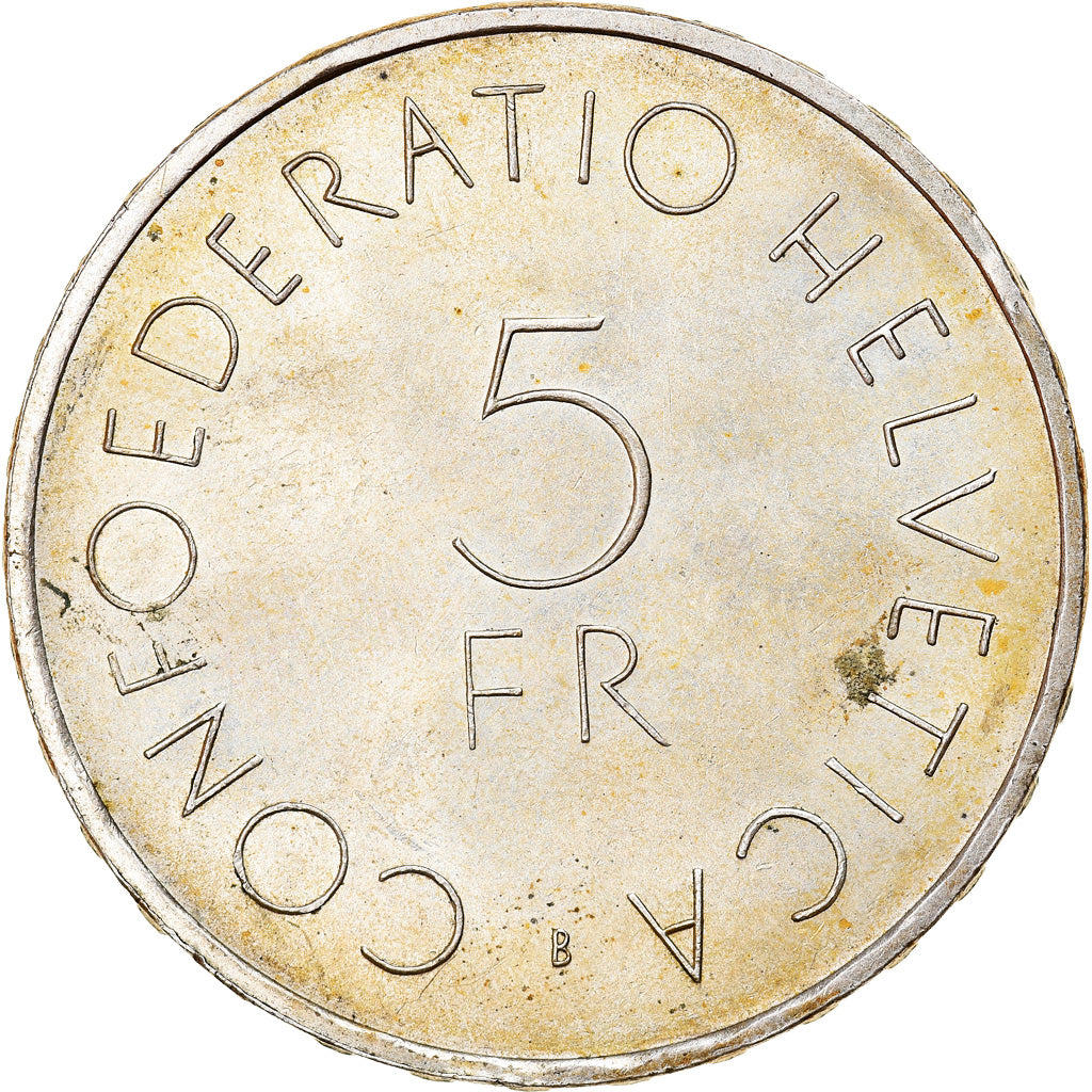 Coin, Switzerland, Croix Rouge, 5 Francs, 1963, MS(60-62), Copper-nickel