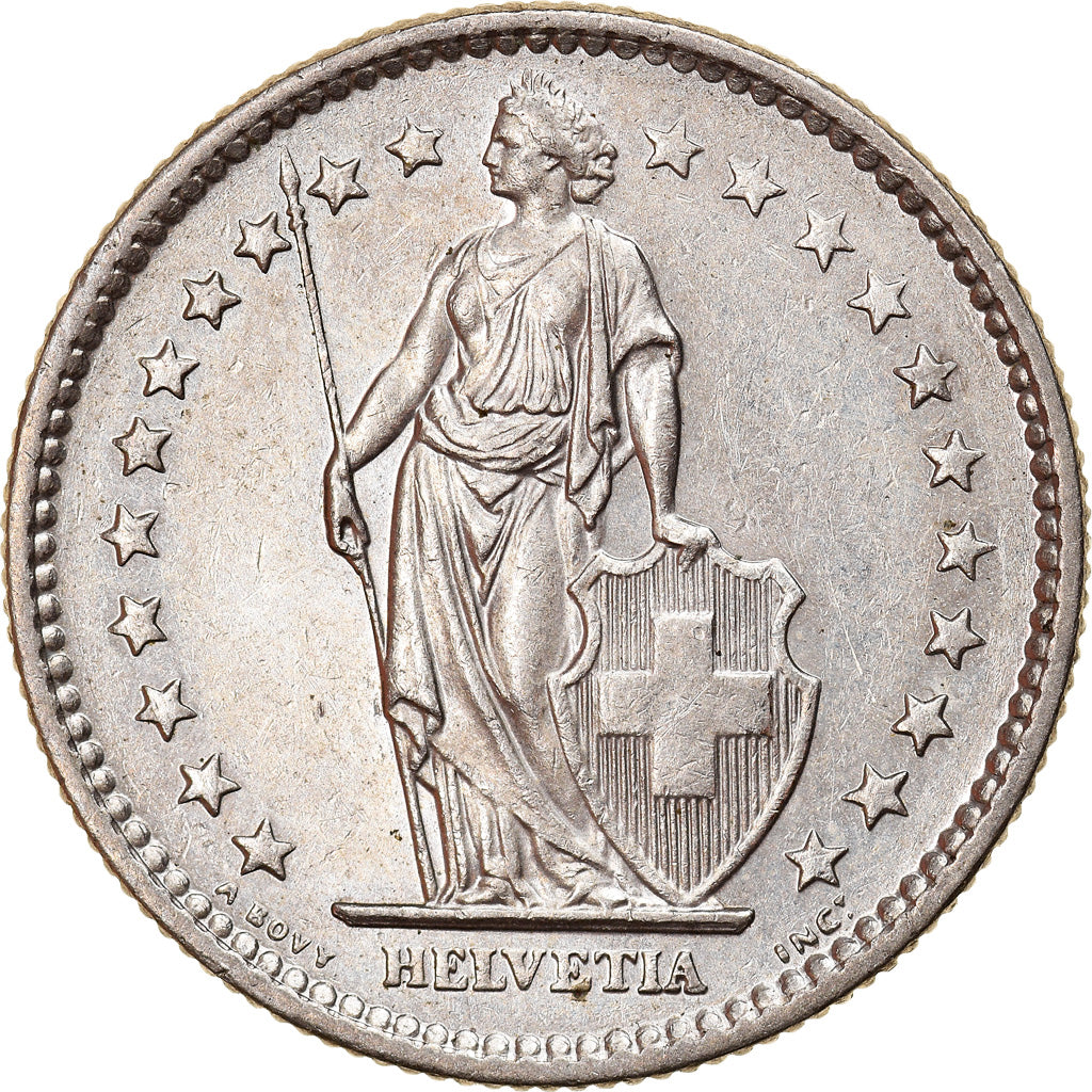 Moeda, Suíça, 2 Francs, 1977, Bern, AU(55-58), Cobre-níquel, KM:21a.1