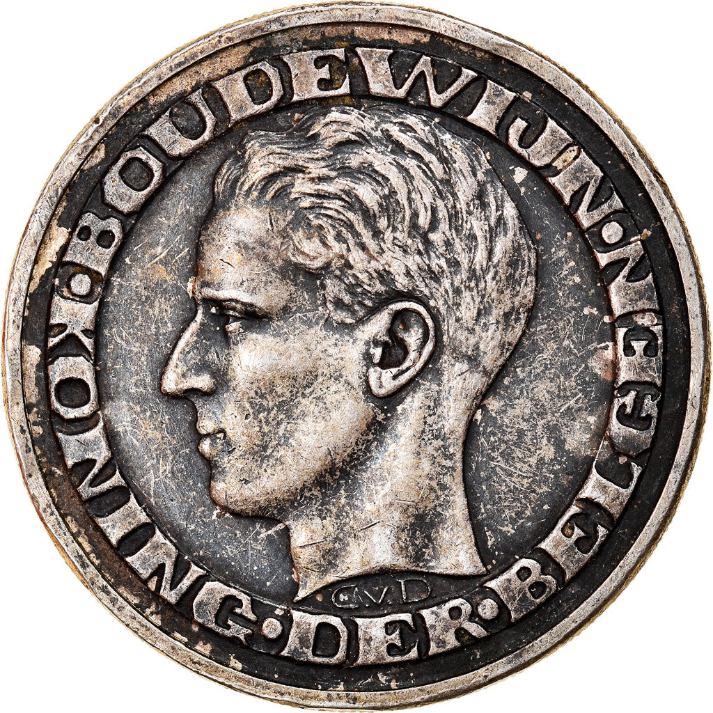 Coin, Belgium, Baudouin I, 50 Francs, 50 Frank, 1958, EF(40-45), Silver
