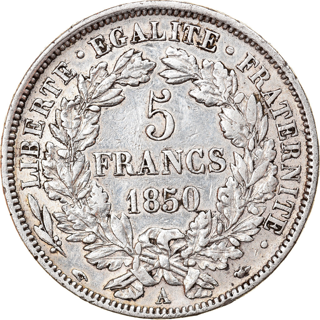 Münze, Frankreich, Cérès, 5 Francs, 1850, Paris, S+, Silber, KM:761.1