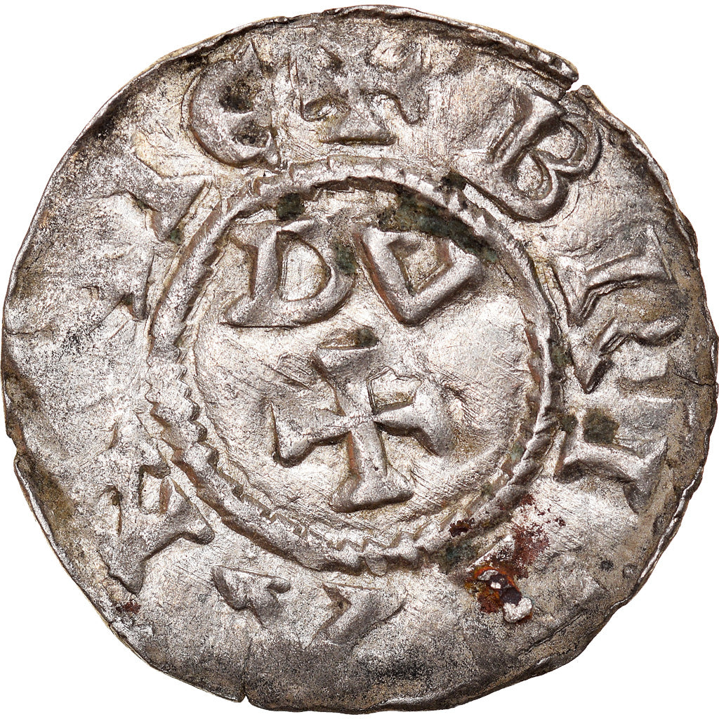 Moneta, Francia, Conan IV, Denier, XIIth century, Rennes, Rare, SPL-, Biglione