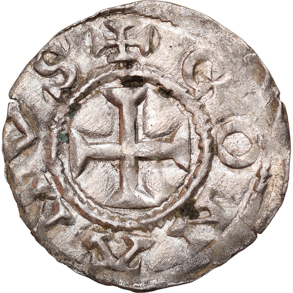 Moneta, Francia, Conan IV, Denier, XIIth century, Rennes, Rare, SPL-, Biglione