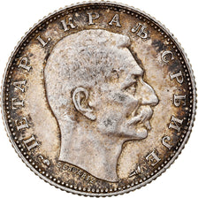 Moeda, Sérvia, Peter I, Dinar, 1915, Paris, EF(40-45), Prata, KM:25.3