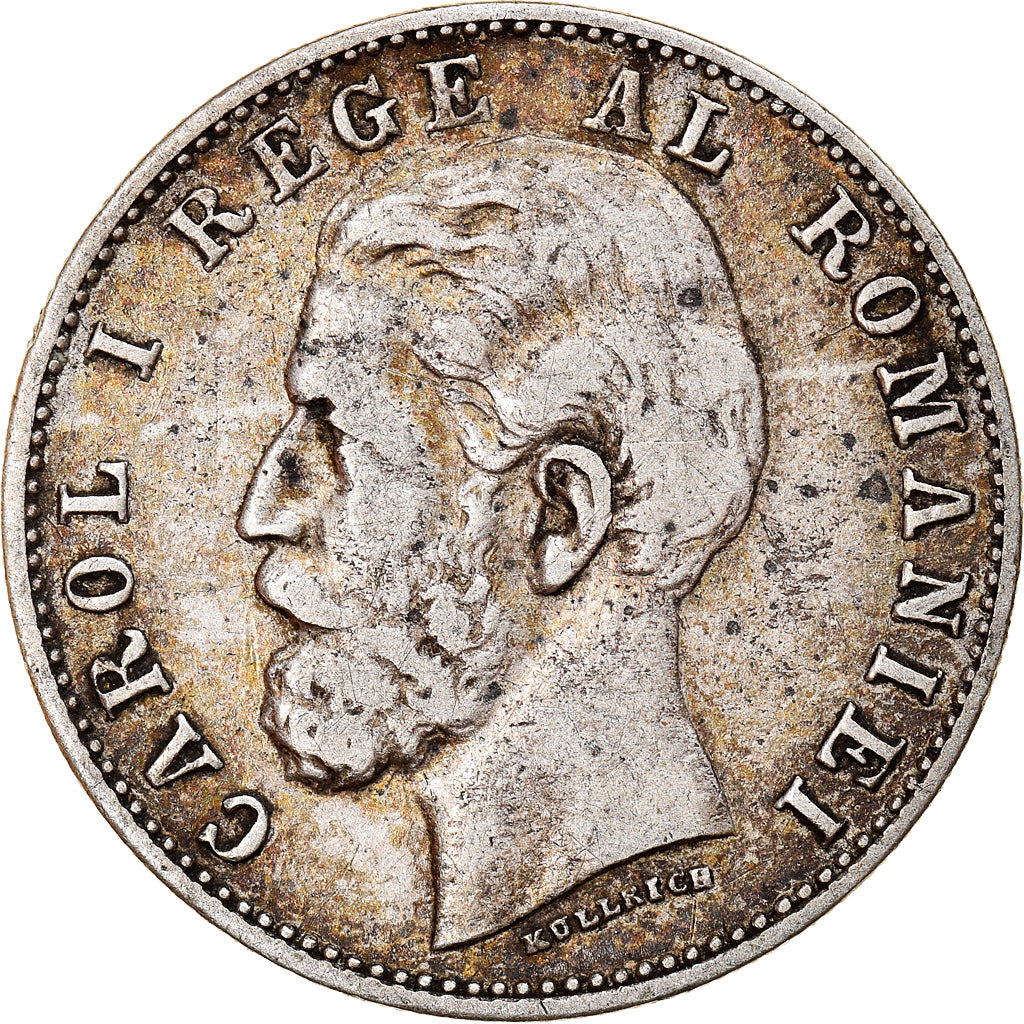 Münze, Rumänien, Carol I, 50 Bani, 1884, SS, Silber, KM:21