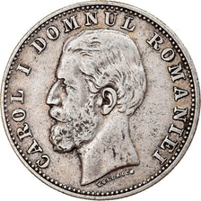 Moneta, Romania, Carol I, Leu, 1881, BB, Argento, KM:14
