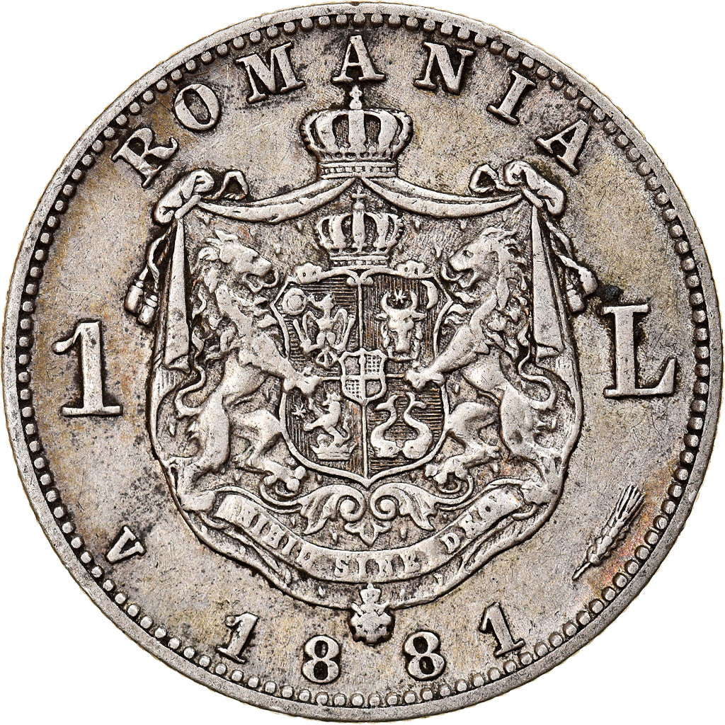 Moneta, Romania, Carol I, Leu, 1881, BB, Argento, KM:14