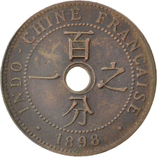 FRENCH INDO-CHINA, Cent, 1898, Paris, KM #8, VF(30-35), Bronze, 27.5, Lecompte..