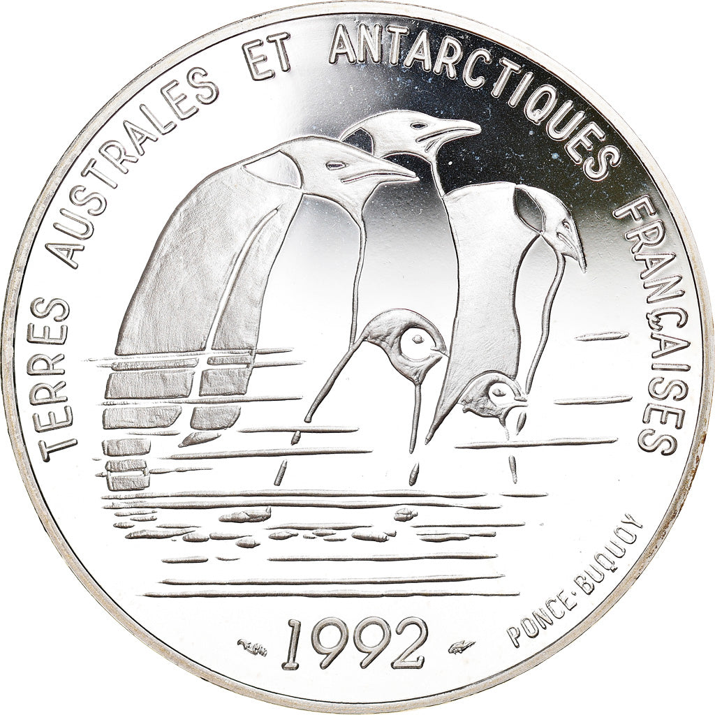 Moneta, Francia, Terres Australes, 100 Francs, 1992, Paris, Proof, FDC, Argento