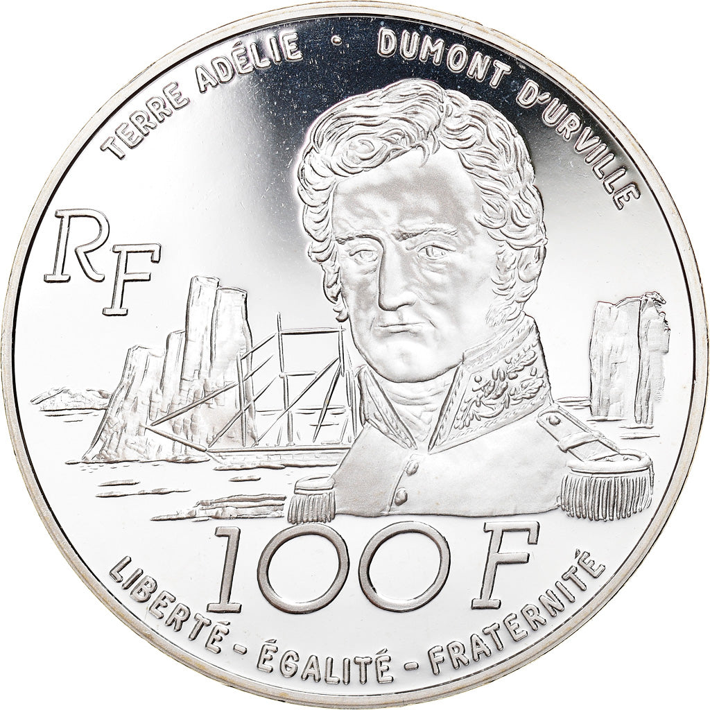 Moneta, Francia, Terres Australes, 100 Francs, 1992, Paris, Proof, FDC, Argento