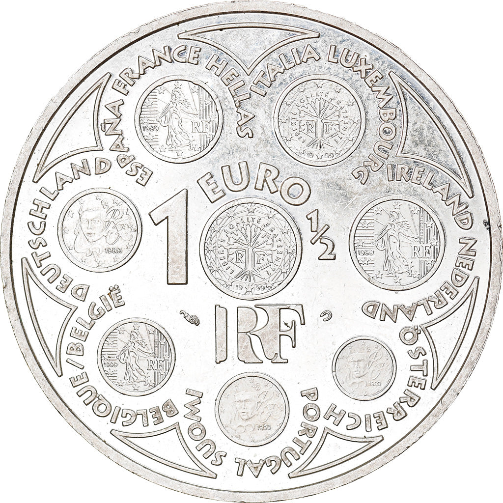 France, 1-1/2 Euro, Europa, 2002, Paris, Proof, SPL, Argent, KM:1301