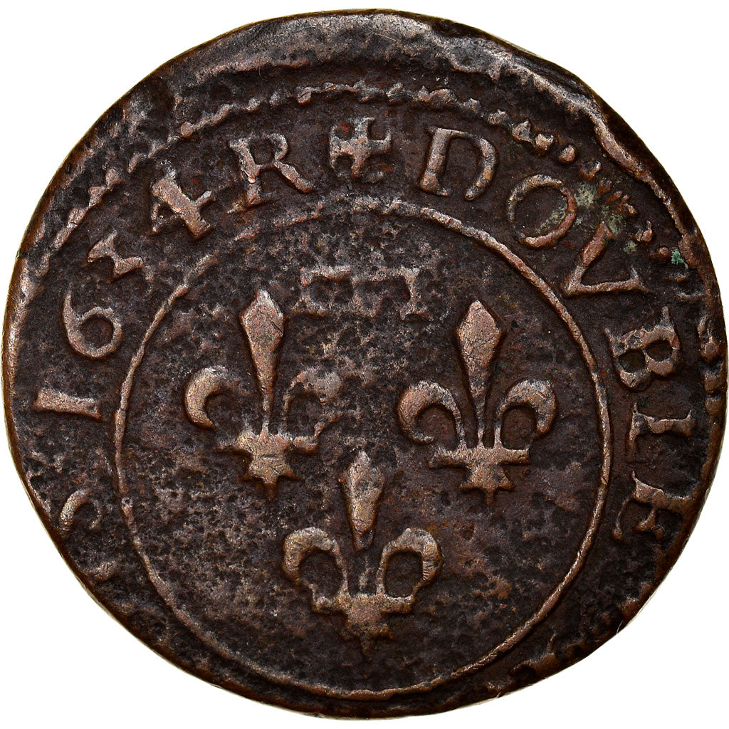 Moneda, Francia, DOMBES, Gaston d'Orléans, Double Tournois, 1634, Trévoux