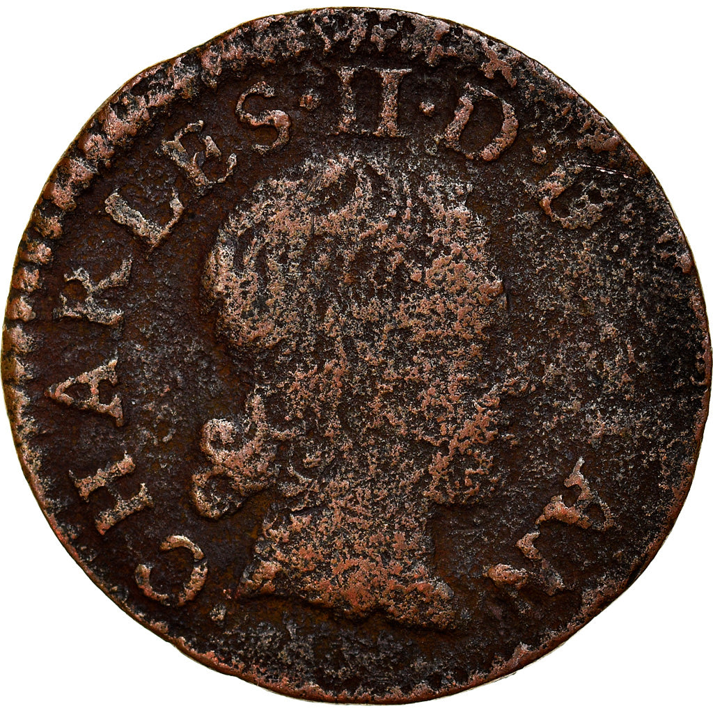 Moneda, ESTADOS FRANCESES, NEVERS & RETHEL, Denier Tournois, 1652, Charleville