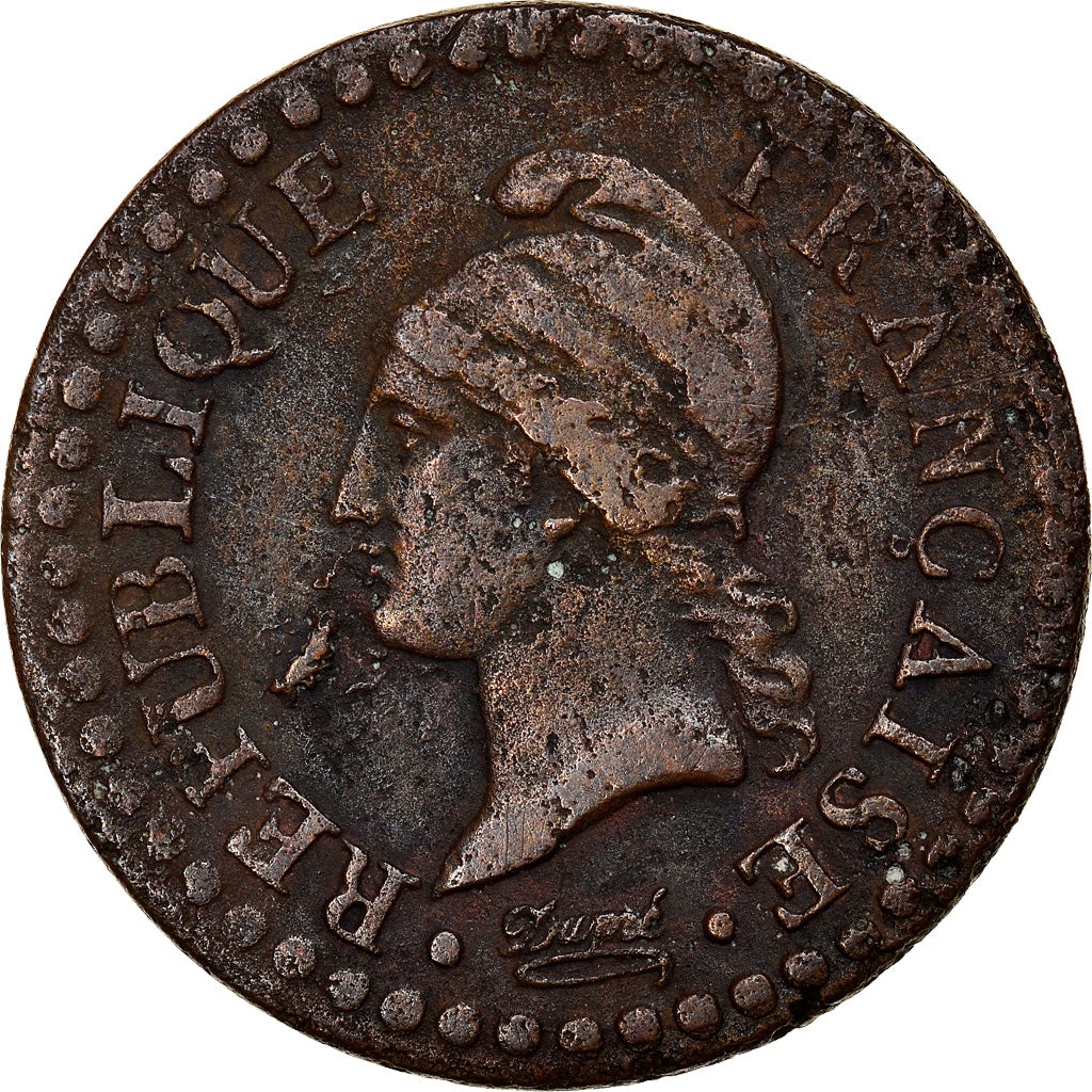 Moneda, Francia, Dupré, Centime, AN 6, Paris, BC+, Bronce, KM:646, Gadoury:76
