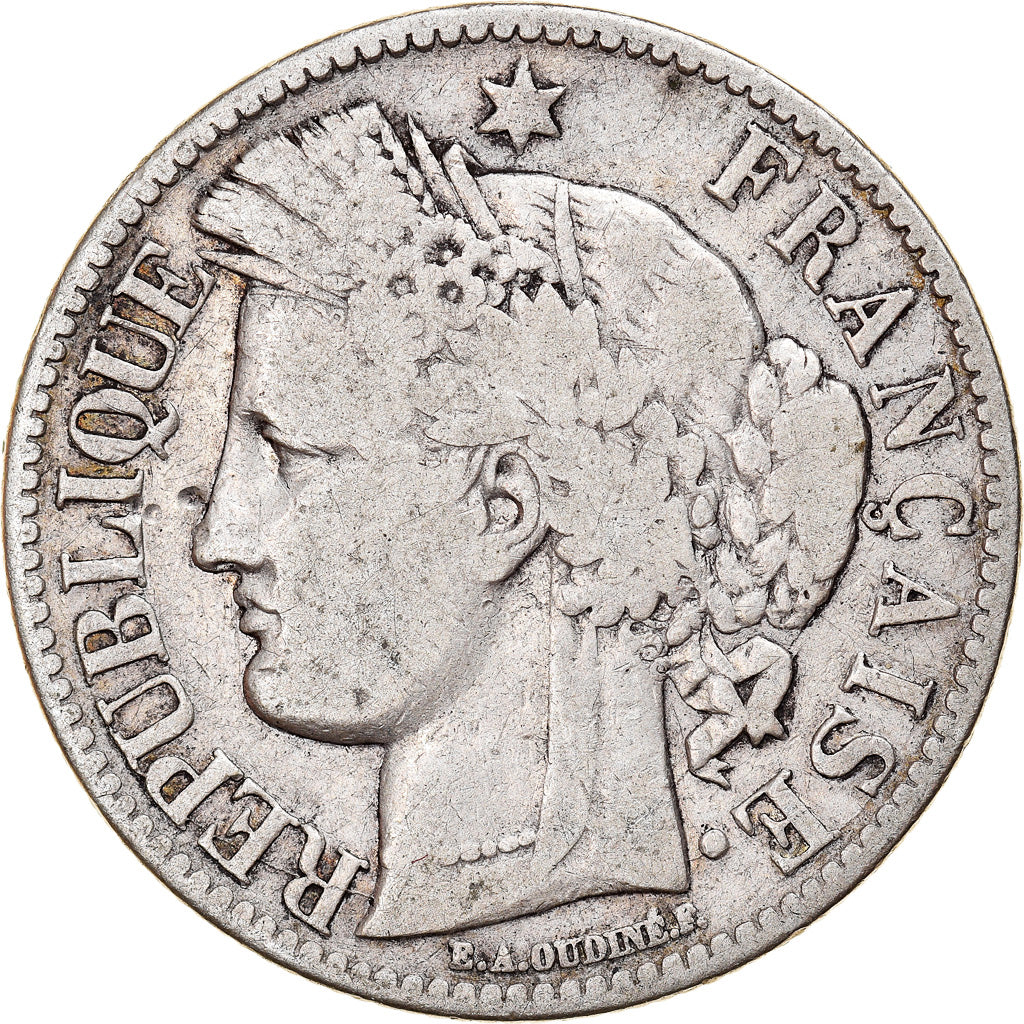 Coin, France, Cérès, 2 Francs, 1870, Bordeaux, VF(20-25), Silver, KM:816.2