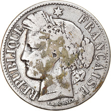 Moneta, Francia, Cérès, 2 Francs, 1870, Bordeaux, MB, Argento, KM:816.2