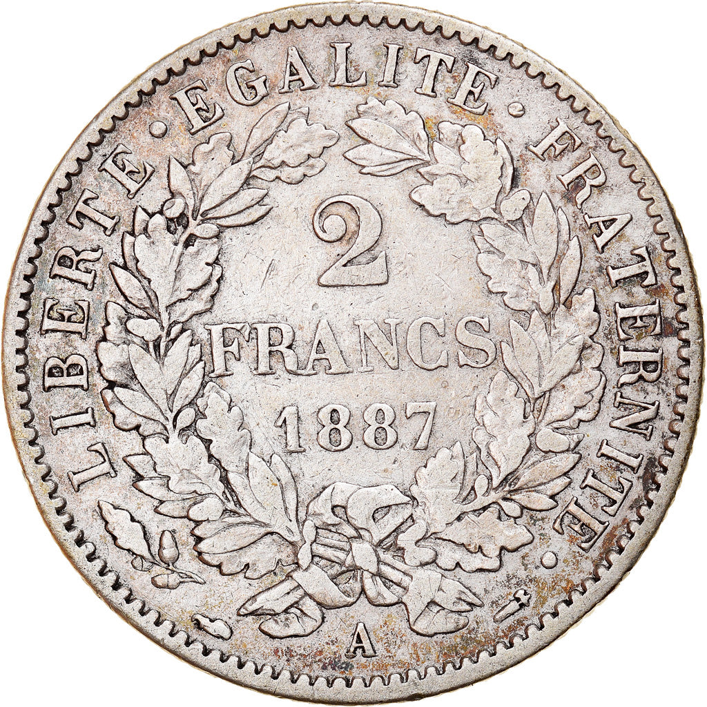 Monnaie, France, Cérès, 2 Francs, 1887, Paris, TTB, Argent, Gadoury:530a