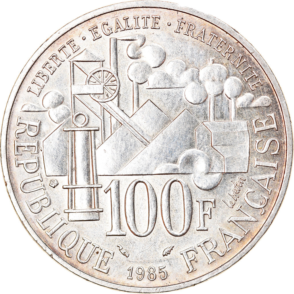 Moneda, Francia, Germinal, 100 Francs, 1985, EBC, Plata, KM:957, Gadoury:900
