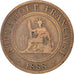 FRENCH INDO-CHINA, Cent, 1888, Paris, KM #1, VF(30-35), Bronze, 31, Lecompte...