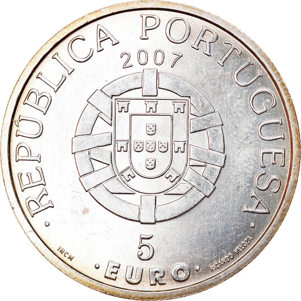 Portugal, 5 Euro, 2007, Lisbon, UNZ, Silber, KM:782