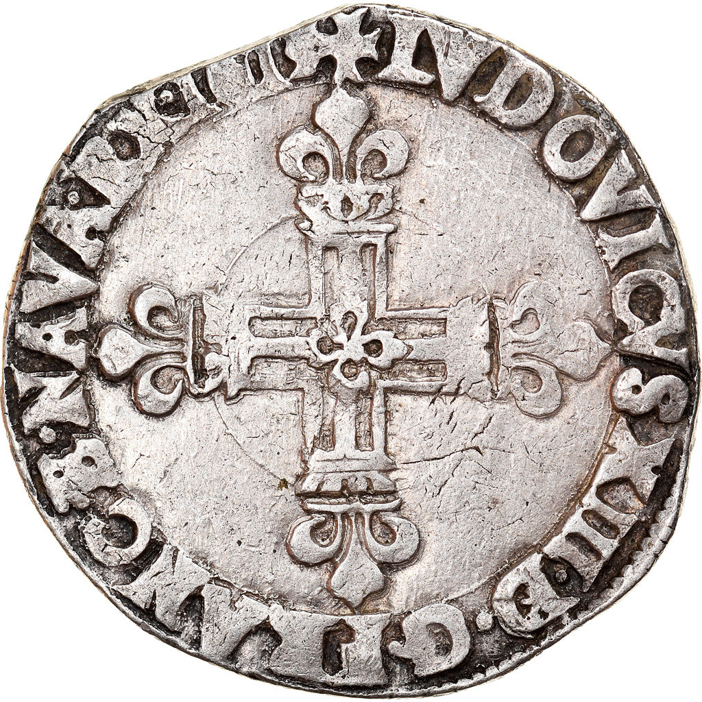 Moeda, França, Louis XIII, 1/4 Écu à la croix, 1/4 Ecu, 1613, Bayonne