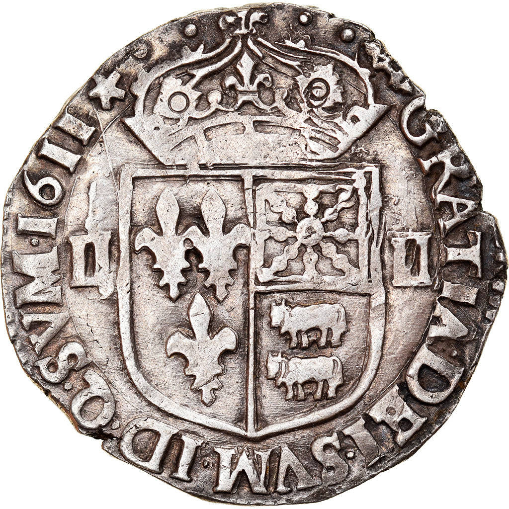 Coin, France, Louis XIII, 1/4 Écu de Béarn, 1/4 Ecu, 1611, Morlaas, EF(40-45)