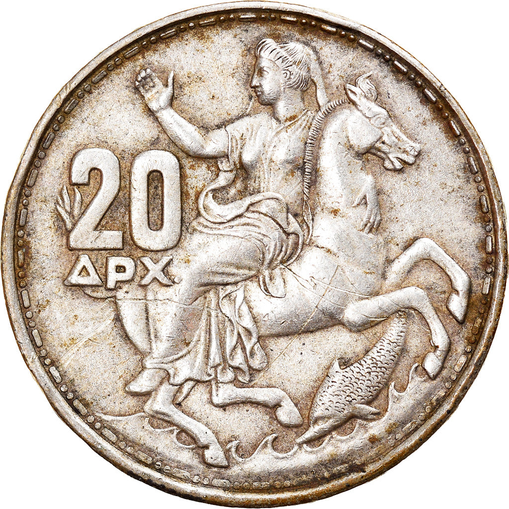 Moneta, Grecia, Paul I, 20 Drachmai, 1960, BB, Argento, KM:85