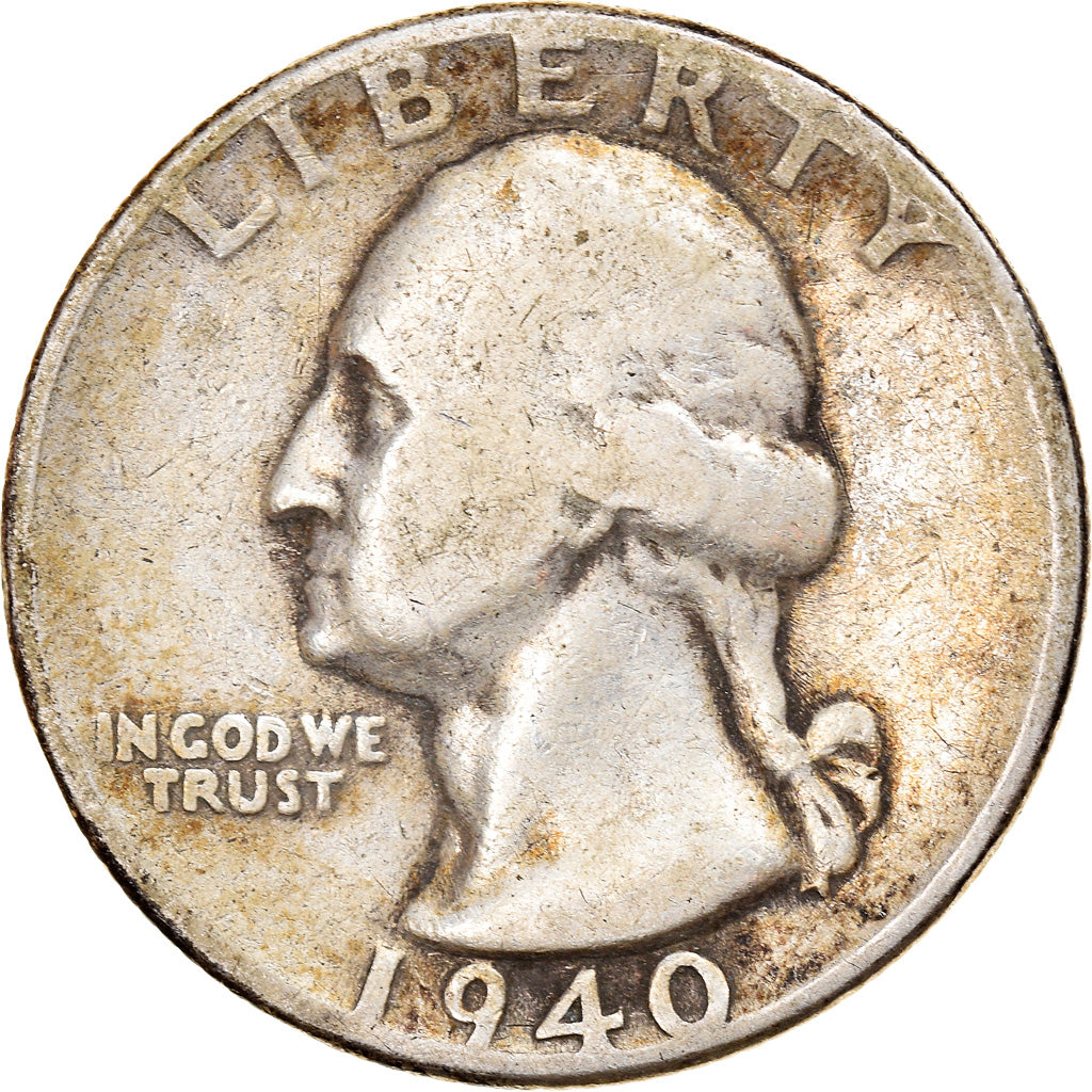 Moneta, Stati Uniti, Washington Quarter, Quarter, 1940, U.S. Mint, Philadelphia