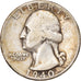 Moneta, Stati Uniti, Washington Quarter, Quarter, 1940, U.S. Mint, Philadelphia