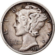 Moeda, Estados Unidos da América, Mercury Dime, Dime, 1924, U.S. Mint