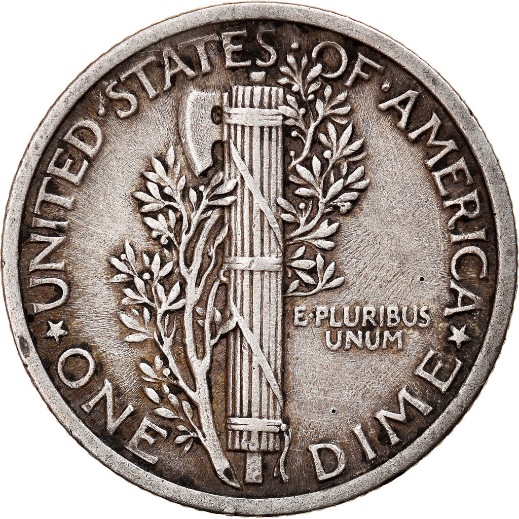 Moeda, Estados Unidos da América, Mercury Dime, Dime, 1924, U.S. Mint