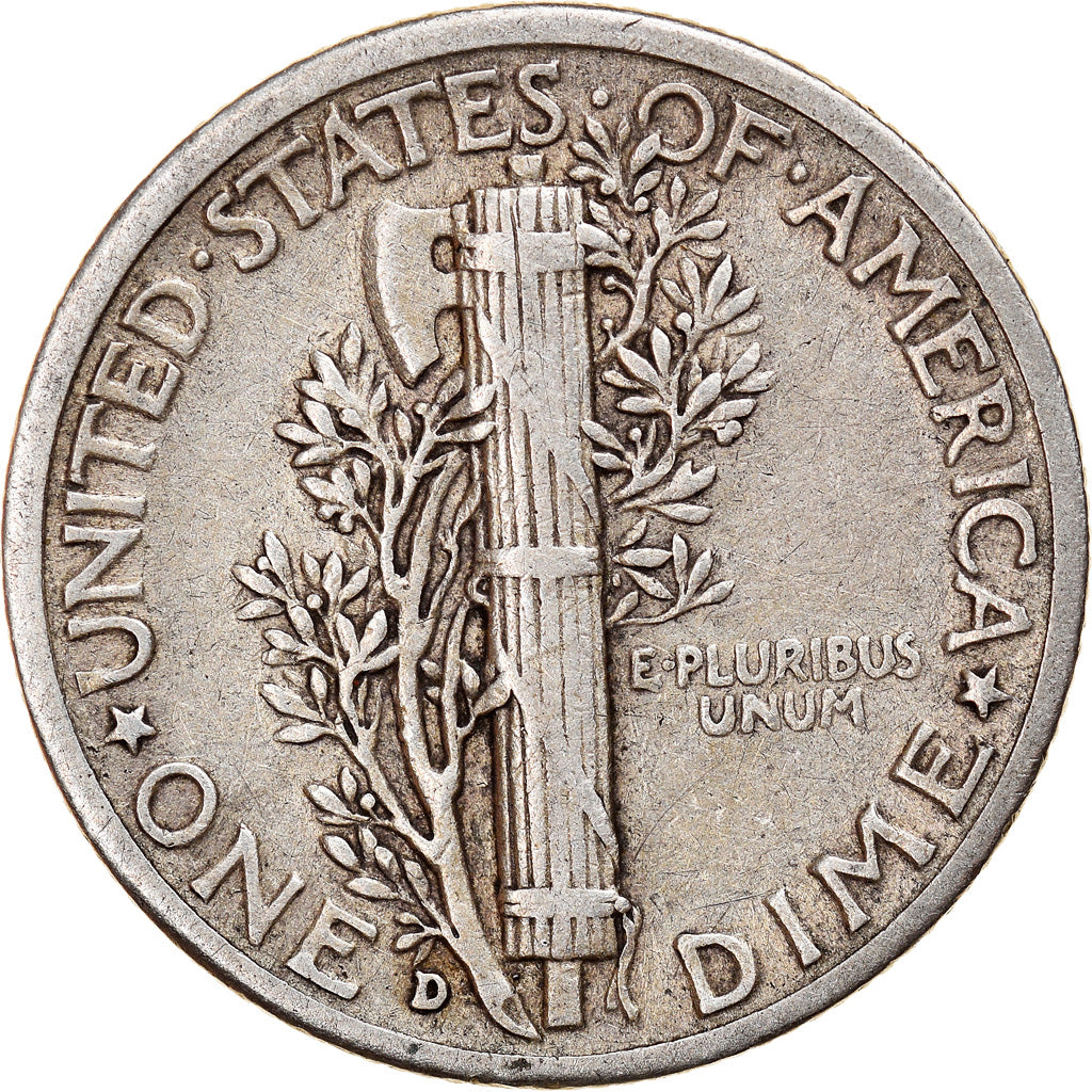 Moneta, Stati Uniti, Mercury Dime, Dime, 1943, U.S. Mint, Denver, BB+, Argento