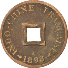 Coin, French Indochina, 2 Sapeque, 1898, Paris, VF(20-25), Bronze, KM:6