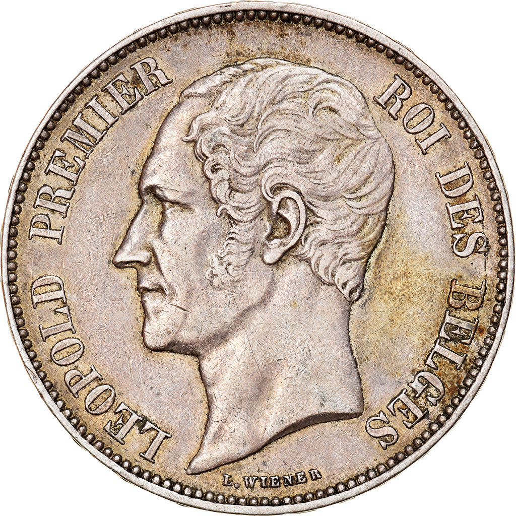 Moneta, Belgio, Leopold I, 5 Francs, 5 Frank, 1851, with point, BB, Argento