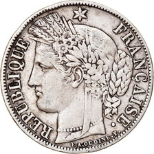 Moneta, Francia, Cérès, 5 Francs, 1851, Paris, MB+, Argento, KM:761.1