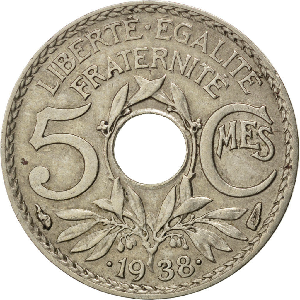 Coin, France, Lindauer, 5 Centimes, 1938, Etoile, EF(40-45), Nickel-Bronze