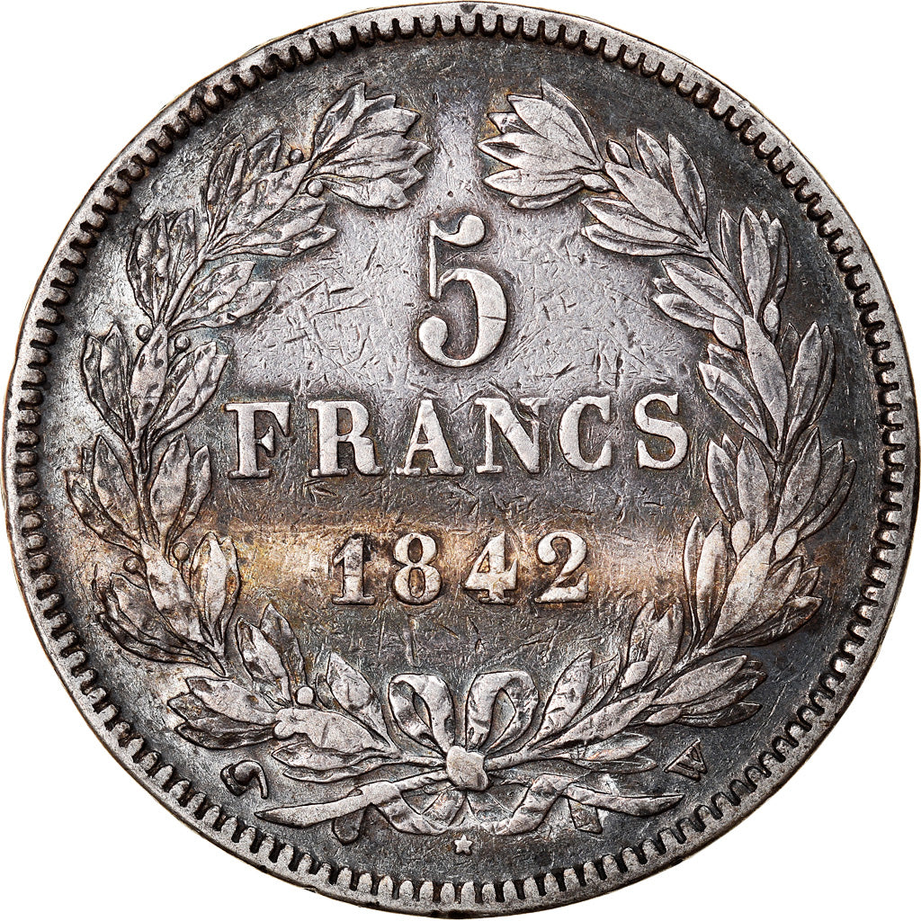 Coin, France, Louis-Philippe, 5 Francs, 1842, Lille, VF(30-35), Silver