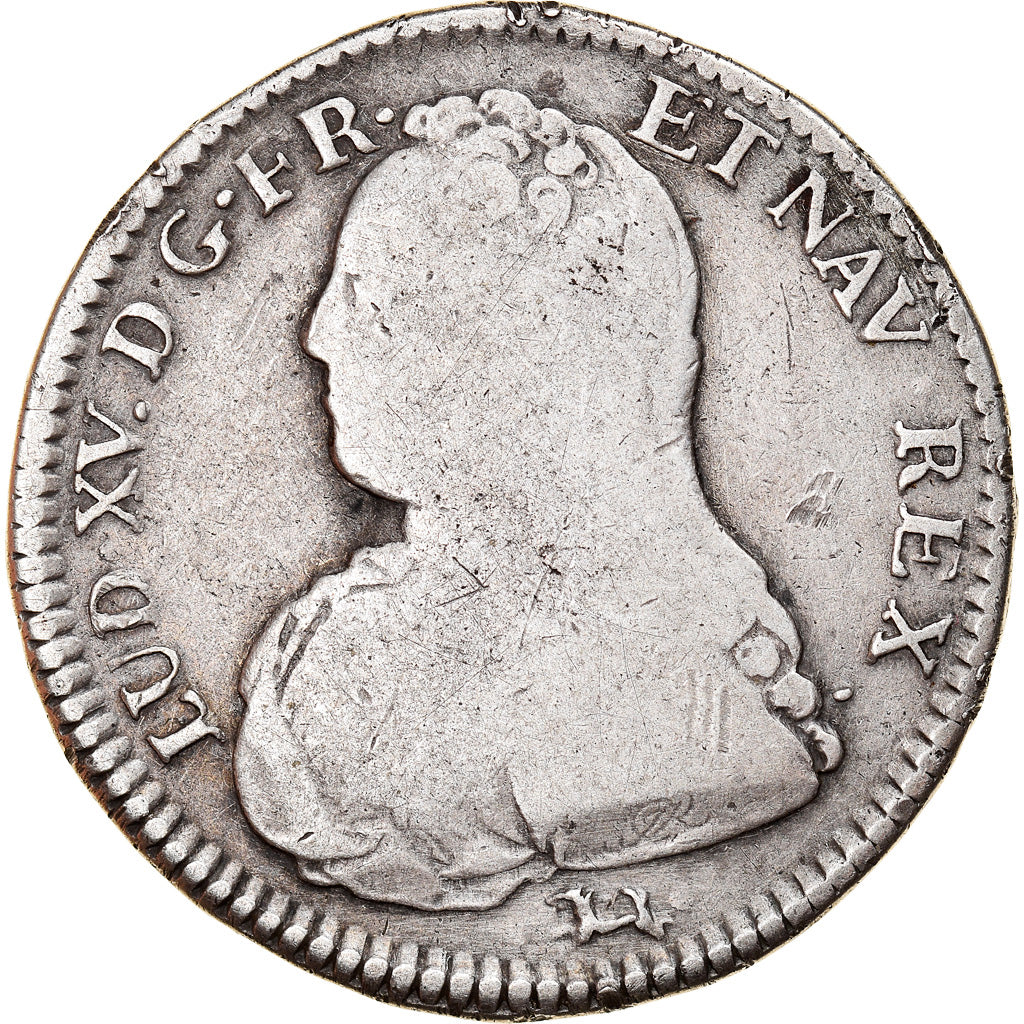Moneda, Francia, Louis XV, 1/2 Écu aux branches d'olivier, 1/2 ECU, 44 Sols