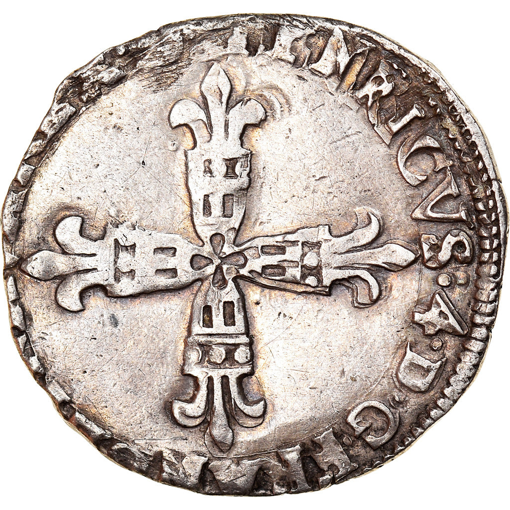 Moneta, Francja, Henri IV, 1/8 Ecu, 1607, Morlaas, EF(40-45), Srebro, KM:2.1