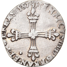 Münze, Frankreich, Henri III, 1/4 d'écu à la croix de face, 1587, Toulouse